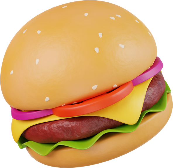 Fast Food Burger 3D Icon