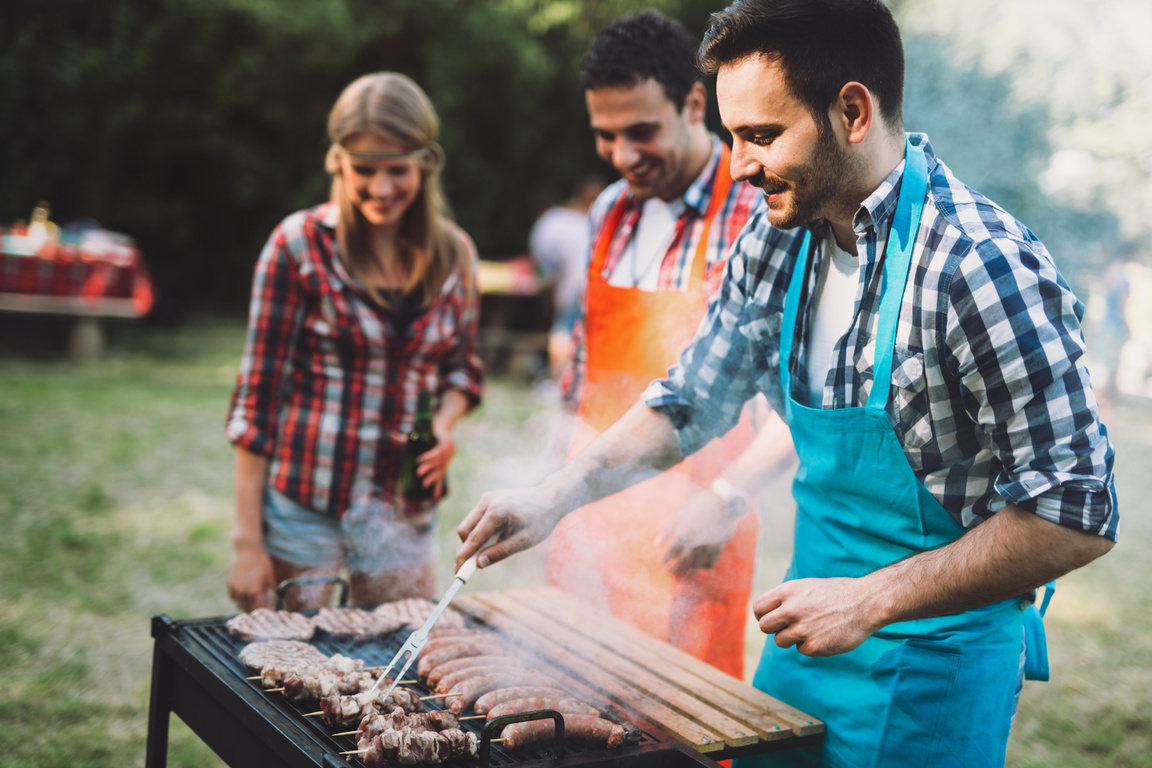 Friends enjoying bbq party