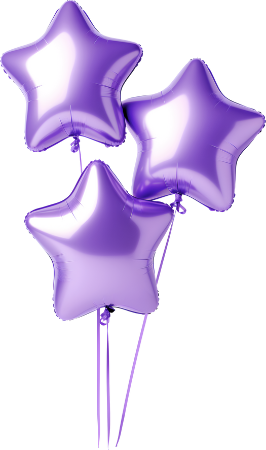 Purple star balloon for party and celebration