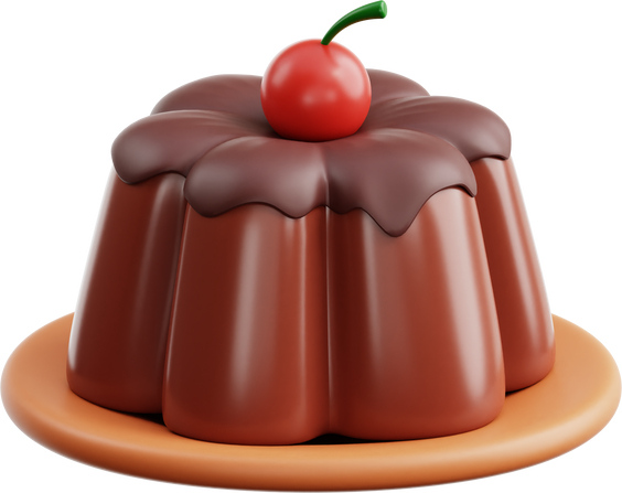 3D Chocolate Pudding Illustration