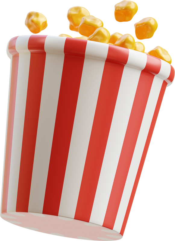 3D Popcorn Watching Movie FIlm Snack Food