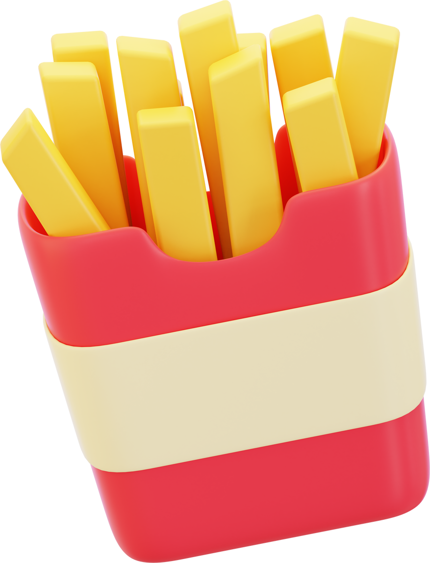 3D French fries illustration