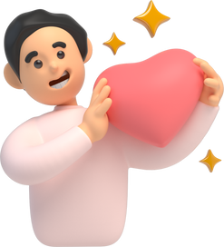 3D Man with Heart